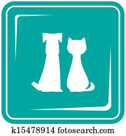 icon with pets - dog and cat icon with pets - dog and cat