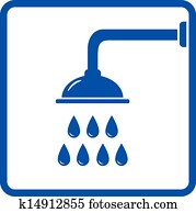 icon with shower head icon with shower head
