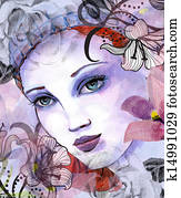 illustration of a beautiful woman illustration of a beautiful woman