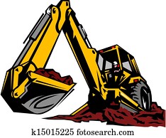 Illustration of an excavator Illustration of an excavator