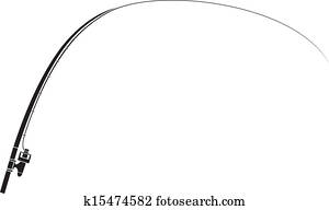 isolado, cana de pesca