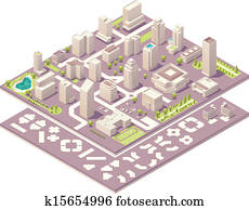 Isometric city map creation kit Isometric city map creation kit