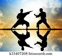 Karate at sunset Karate at sunset