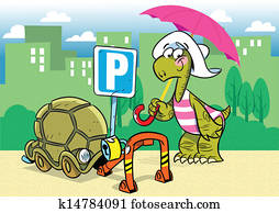 karikatur, schildkröte