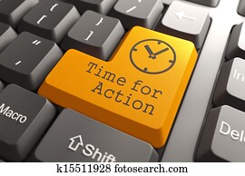 Keyboard with Time For Action Button. Keyboard with Time For Action Button.