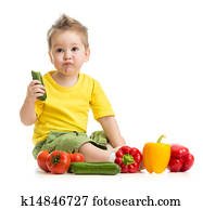 kid eating healthy food