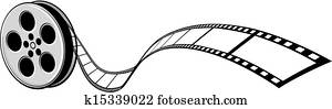 kino, projektor, und, film strip kino, projektor, und, film strip