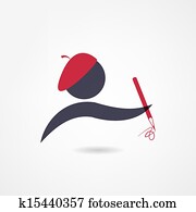 künstler, symbol künstler, symbol