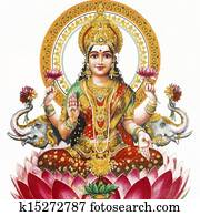 lakshmi, -, אלילה של הינדו
