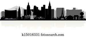 las vegas, stadt skyline, silhouette las vegas, stadt skyline, silhouette