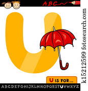 , alphabet, capital, child, kid, kid's, letter, lettered, u, umbrella ...