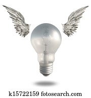 Light Bulb and Wings Light Bulb and Wings