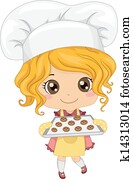 Little Girl Baking Cookies Little Girl Baking Cookies