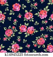 little painted roses on navy little painted roses on navy