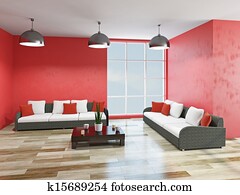 Livingroom with furniture Livingroom with furniture