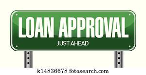 loan approval road sign illustration