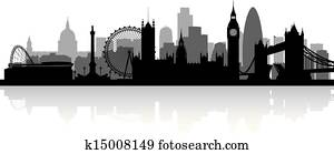 london, stadt skyline, silhouette