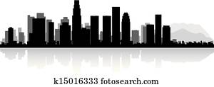 Los Angeles city skyline silhouette Los Angeles city skyline silhouette