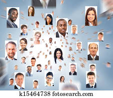 lotes, de, aislado, retratos, de, empresarios