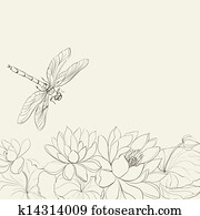 Lotus flower and dragonfly Lotus flower and dragonfly