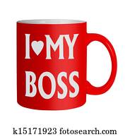 Love my Boss mug isolated - office humour Love my Boss mug isolated - office humour