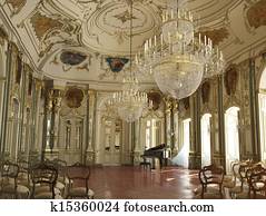 Majestic large decorated piano concert hall. Majestic large decorated piano concert hall.