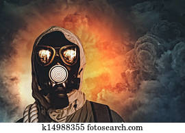 Man in gas mask Man in gas mask