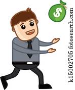 Man Running for Money Vector