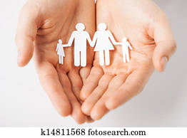 man with family of paper men man with family of paper men