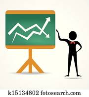 man with up and down business graph