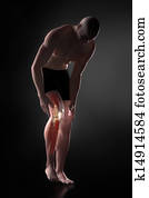 mann, knie, schmerz, begriff