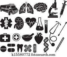 medizinische, symbol, satz medizinische, symbol, satz