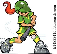 menina, massa basebol