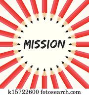 Mission word with pencil background Mission word with pencil background