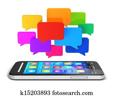 Mobile communication and social media concept Mobile communication and social media concept