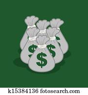 Money Bags Pile 