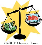 money on a balance scale 