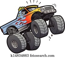 monstertruck, springende monstertruck, springende