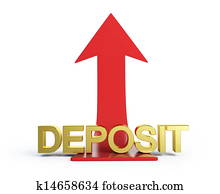 moving deposit arrow  on a white background