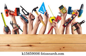 mãos, com, diy, tools.