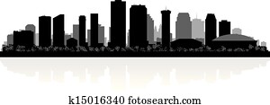New Orleans city skyline silhouette New Orleans city skyline silhouette