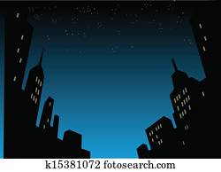 Night City Skyline Background Night City Skyline Background