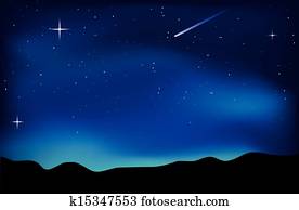 Night sky landscape