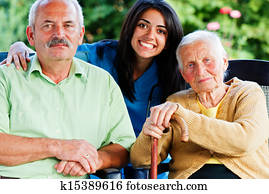 Nurse with Elderly People