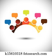 office executives(employees) meetings, discussions, opinions- vector graphic. This illustration can represent staff members meetings, group discussions, brain storming, airing opinions, teamwork, etc
