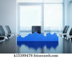 office room with chart on the table