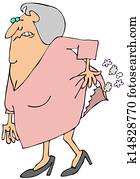 Old woman passing gas Old woman passing gas