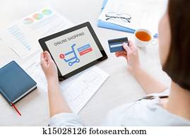 Online shopping with digital tablet Online shopping with digital tablet