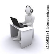 operator or manager from call-center operator or manager from call-center