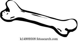 Clipart of Outlined Dog Bone k9128752 - Search Clip Art, Illustration